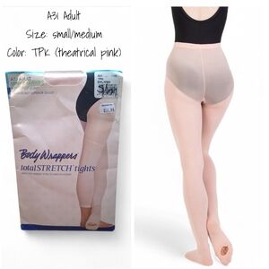 🆕️ Body Wrappers Total Stretch Tights Small Medium Size A31 Theatrical Pink